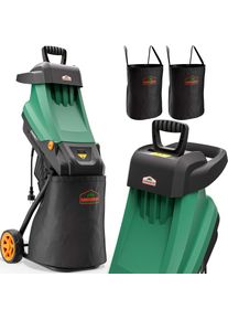 Gardebruk Häcksler 3100W mit 2 Sammelbeuteln je 50L