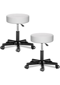 Casaria Rolkruk set van 2 kunstleer Wit 360° draaibaar