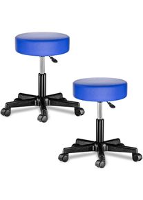 Casaria Rolkruk set van 2 kunstleer Blauw 360° draaibaar