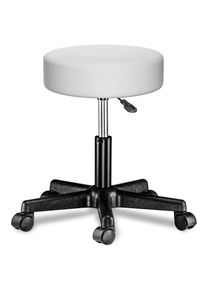 Casaria Taburete con ruedas giratorio 360° blanco