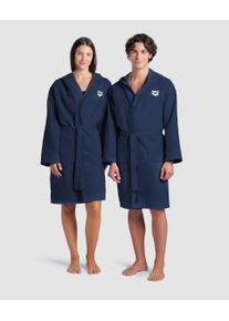 arena Bathrobe - Unisex - Navy-white - Size: M - arena Compact Microfiber Robe