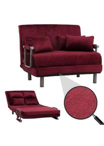 Schlafsessel HWC-K29, Klappsessel Schlafsofa Gästebett, Liegefläche 190x100cm, Stoff Chenille (370g/m²) ~ bordeaux
