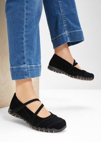 Ballerines &agrave; brides style Mary-Jane avec semelle flexible - noir - taille 43 - vegan - bonprix