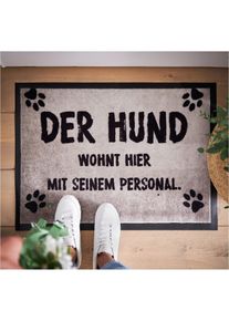 Tapis de protection avec message amusant - marron - taille 38x59 cm - bonprix