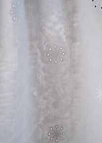 Brise-bise brodé double épaisseur en coton - blanc - taille 30x90 cm avec coton - bonprix