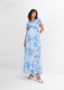 Robe longue de grossesse en mesh délicat - bleu - taille 50/52 (XL) - bonprix