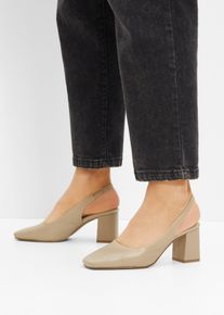 Escarpins à talons ouverts - beige - taille 42 - bonprix