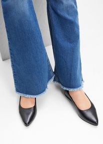 Ballerines en cuir - noir - taille 37 - Cuir lisse - bonprix