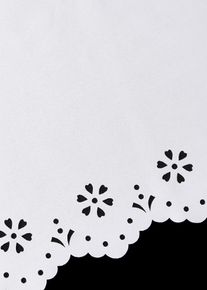 Brise-bise semi-transparent à bordure décorative - blanc - taille 30x120 cm - bonprix