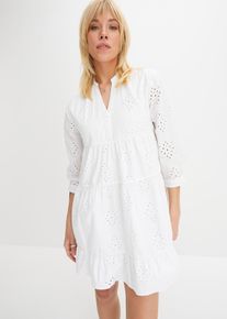 Robe-tunique en broderie anglaise - blanc - taille 46 avec coton - bonprix