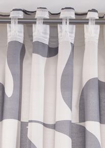 Gardin i resirkulert polyester med grafisk print (1-pack), svart, størrelse 175x135 cm, bonprix