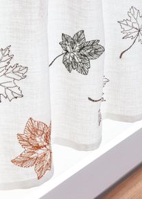 Gardinkappe med blad-broderi, brun, størrelse 30x120 cm, bonprix