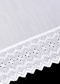 Gardinkappe med brodert kant, hvit, størrelse 45x90 cm, bonprix