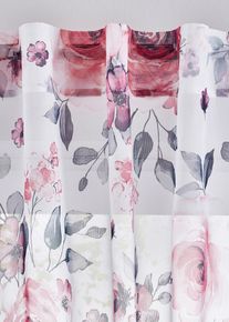 Gardin med blomsterm&oslash;nster og resirkulert polyester (1-pack), hvit, st&oslash;rrelse 145x144 cm, bonprix