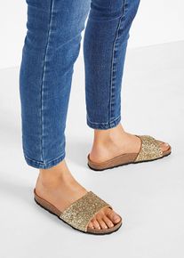 Pantolette, gull, størrelse 43, bonprix