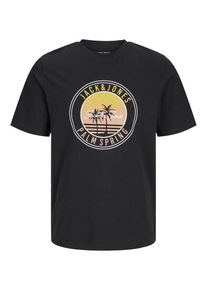 Jack & Jones JACK & JONES T-Shirt 'JJPalm' Herren schwarz Größe S Logoprint