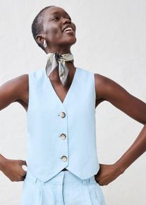 Gilet in puro lino - Blu - Taglia 52 - bonprix