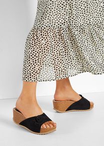 Sandali con zeppa, Nero, Taglia 42, bonprix