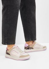 Sneaker con dettaglio animalier, Beige, Taglia 42, bonprix