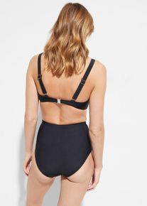 Slip per bikini a vita alta con effetto modellante leggero, Nero, Taglia 44, bonprix