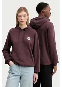 Converse bluză culoarea maro, cu glugă, uni, 10026983-A08