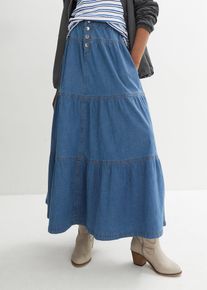 Jupe étagée en jean - bleu - taille 48 avec coton - bonprix