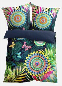 bonprix Lenejerie pat reversibilă cu ornamente, albastru, 1x 80/80cm, 1x 135/200cm