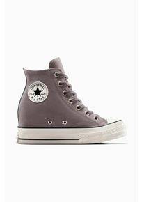 Converse teniși din piele întoarsă Chuck 70 Wedge culoarea maro, A13834C