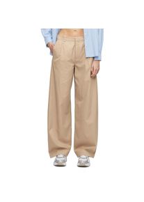 Drykorn CRAWL Geplooide broek in katoen-viscose keperstof in bruine, maat 28x34