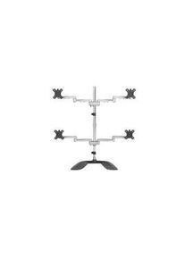 StarTech.com 4-skjerm justerbart skjermstativ, Stasjonær, 8kg, 32" (81.3 cm), Støttede skjermer - 4, Sølv - ARMQUADSS