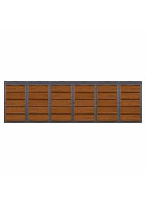Coș de gunoi Dagobert 6 (240 litri) stejar auriu - 6x240 / Față din stejar auriu (cadru RAL7016) / Acoperiș de plantare