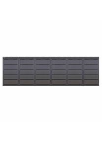 Cutie de gunoi Dagobert cu 6 compartimente (240 litri) - 6x240 / Argintiu (RAL9006) / Acoperiș de plantare