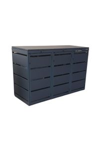 Cutie de gunoi Dagobert cu 3 compartimente (120 litri) - 3x120 / Antracit (RAL7016) / Copertă
