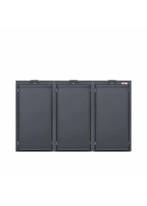 Stahlfred Cutie de gunoi cu 3 compartimente (120 litri) - Antracit (RAL7016) / Copertă