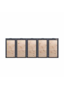 Holzmichl 5 cutii de gunoi (120 litri) - Antracit (RAL7016) / Copertă