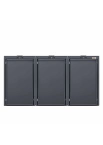 Stahlfred Cutie de gunoi cu 3 compartimente (240 litri) - Antracit (RAL7016) / Copertă