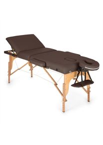 Klarfit MT 500, masszázságy, 210 cm, 200 kg, összecsukható, finom felület, táska, barna