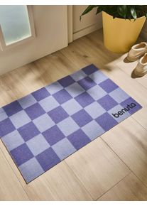 benuta Paillasson Checker Mauve 50x80 cm - Tapis poil court design moderne pour salon
