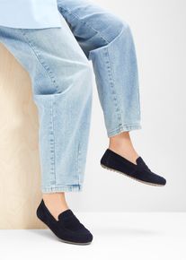 Loafers van leer - blauw - maat 42 - suède - bonprix