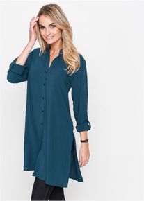 Lange blouse van viscose - petrol - maat 44 - bonprix