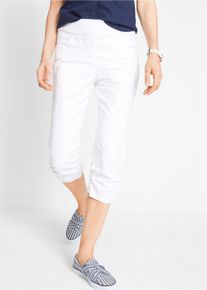 Capri broek van katoenmix met comfortband - wit - maat 38 - met katoen - bonprix