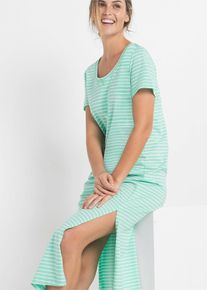 Lang nachtjapon van puur katoen - groen - maat 56/58 (3XL) - 100% katoen - bonprix