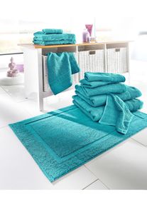 Hotelmat (set van 2) - petrol - maat 50x70 cm - met katoen - bonprix