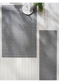 Binnen- en buitenkleed met boord - grijs - maat 160x230 cm - bonprix
