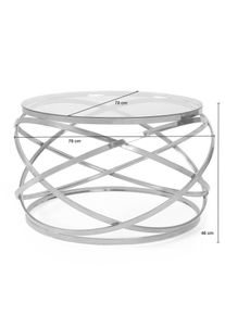 Glazen salontafel - zilver - maat Onesize - bonprix