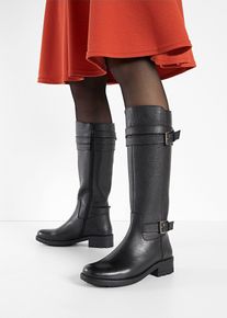 Leren laarzen - zwart - maat 36 - glad leer - bonprix