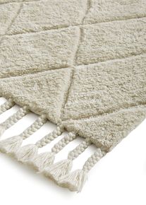 Vloerkleed met franjes - beige - maat 140x200 cm - bonprix