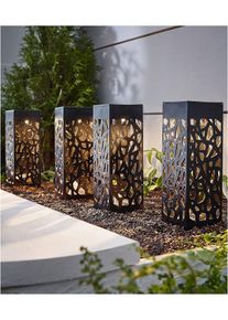 Solar tuinsteker ornamenten (set van 4) - zwart - maat Onesize - bonprix