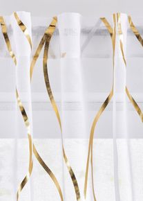 Transparant gordijn met glanzende print (1 stuk) - wit - maat 145x140 cm - bonprix
