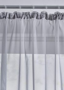 Transparante gordijnen (2 stuks) effen - zilver - maat 145x150 cm - bonprix